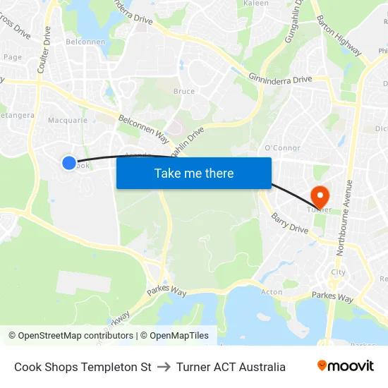 Cook Shops Templeton St to Turner ACT Australia map