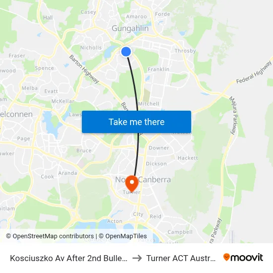 Kosciuszko Av After 2nd Buller Cr to Turner ACT Australia map