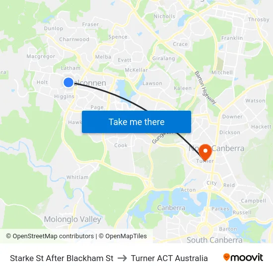 Starke St After Blackham St to Turner ACT Australia map