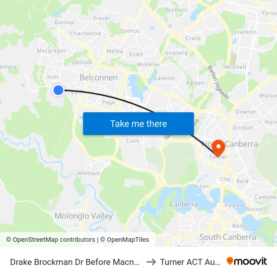 Drake Brockman Dr Before Macnaughton St to Turner ACT Australia map