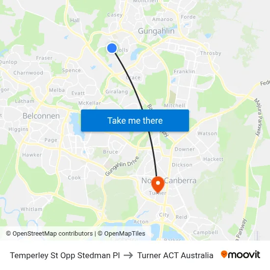 Temperley St Opp Stedman Pl to Turner ACT Australia map