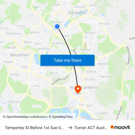 Temperley St Before 1st Sue Geh Cct to Turner ACT Australia map