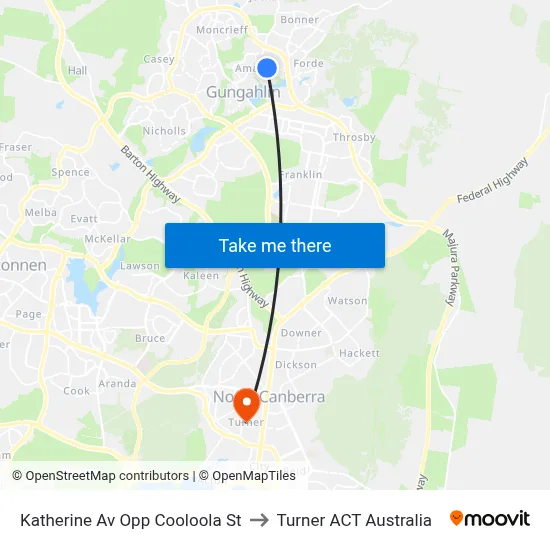 Katherine Av Opp Cooloola St to Turner ACT Australia map