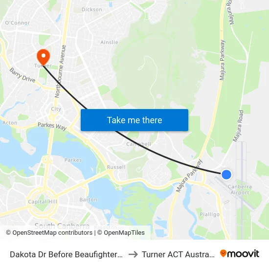 Dakota Dr Before Beaufighter St to Turner ACT Australia map