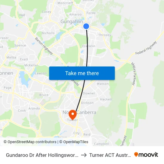 Gundaroo Dr After Hollingsworth St to Turner ACT Australia map
