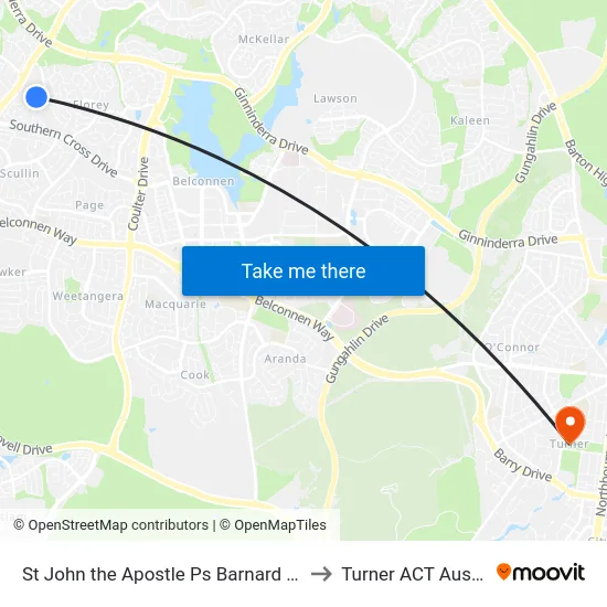 St John the Apostle Ps Barnard Cct Sso to Turner ACT Australia map