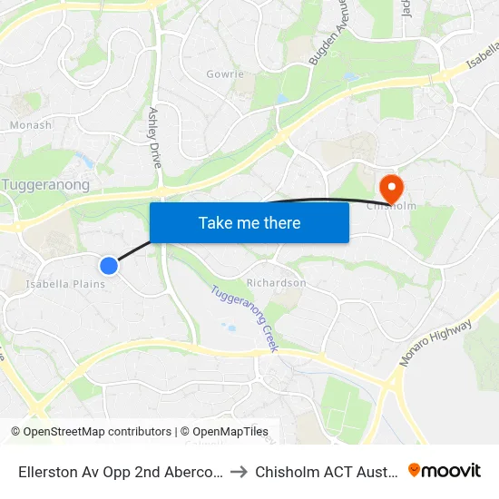 Ellerston Av Opp 2nd Abercorn Cr to Chisholm ACT Australia map