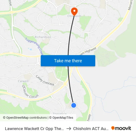 Lawrence Wackett Cr Opp Theodore Ps to Chisholm ACT Australia map