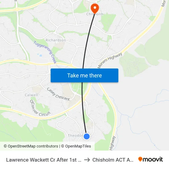 Lawrence Wackett Cr After 1st Burdett Cr to Chisholm ACT Australia map