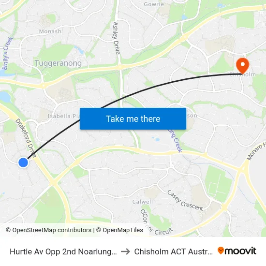 Hurtle Av Opp 2nd Noarlunga Cr to Chisholm ACT Australia map