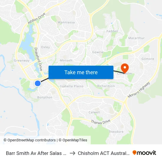 Barr Smith Av After Salas St to Chisholm ACT Australia map