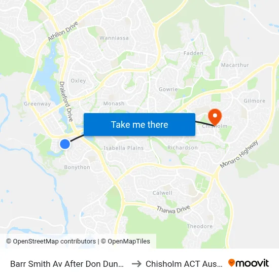 Barr Smith Av After Don Dunstan Dr to Chisholm ACT Australia map