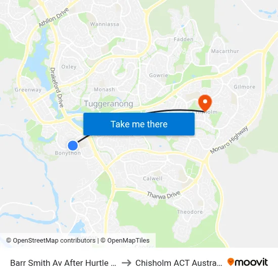 Barr Smith Av After Hurtle Av to Chisholm ACT Australia map