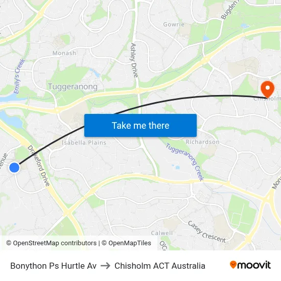 Bonython Ps Hurtle Av to Chisholm ACT Australia map
