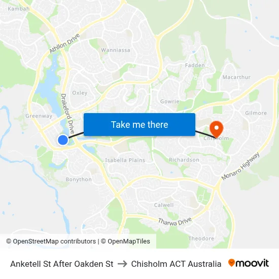 Anketell St After Oakden St to Chisholm ACT Australia map