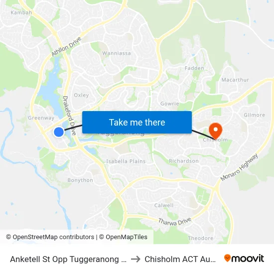 Anketell St Opp Tuggeranong Square to Chisholm ACT Australia map