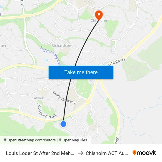 Louis Loder St After 2nd Mehaffey Cr to Chisholm ACT Australia map