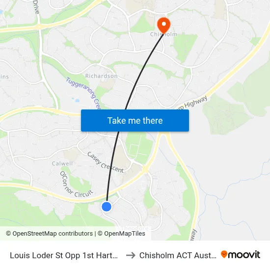Louis Loder St Opp 1st Hartung Cr to Chisholm ACT Australia map