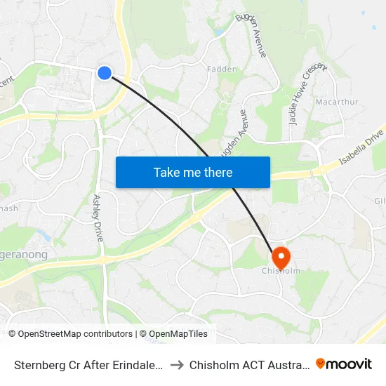Sternberg Cr After Erindale Dr to Chisholm ACT Australia map