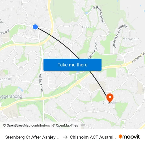 Sternberg Cr After Ashley Dr to Chisholm ACT Australia map