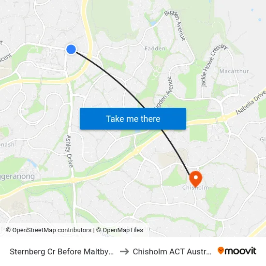 Sternberg Cr Before Maltby Cct to Chisholm ACT Australia map