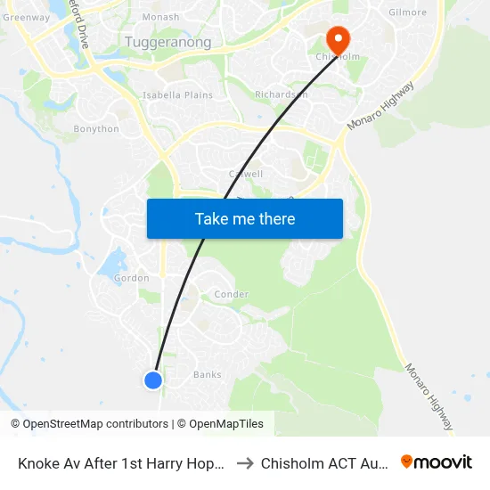Knoke Av After 1st Harry Hopman Cct to Chisholm ACT Australia map