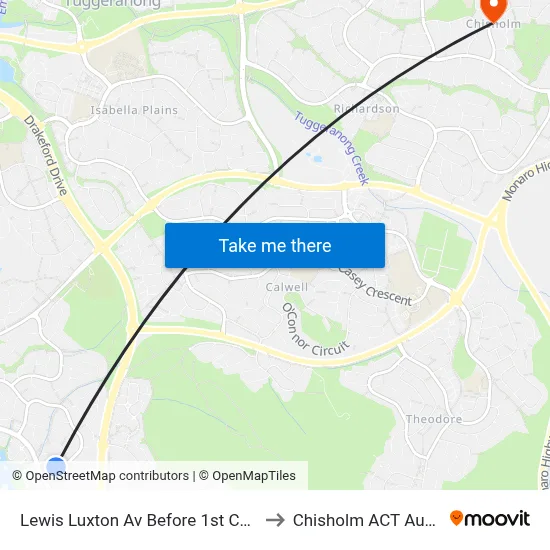 Lewis Luxton Av Before 1st Cerutty Cr to Chisholm ACT Australia map