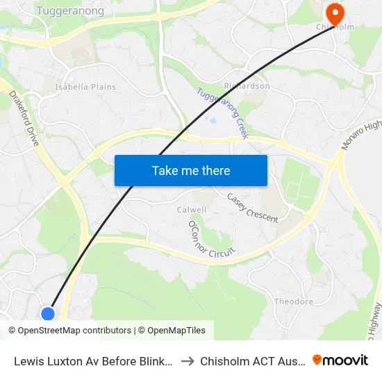 Lewis Luxton Av Before Blinkhorn Pl to Chisholm ACT Australia map
