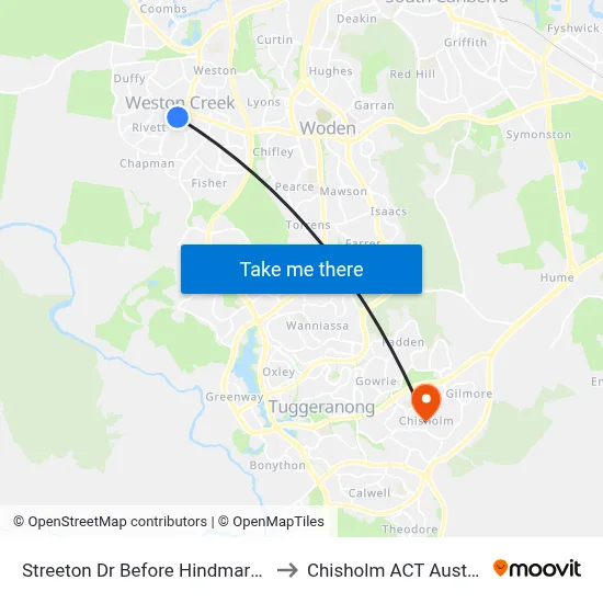 Streeton Dr Before Hindmarsh Dr to Chisholm ACT Australia map