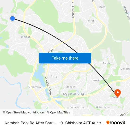 Kambah Pool Rd After Barritt St to Chisholm ACT Australia map