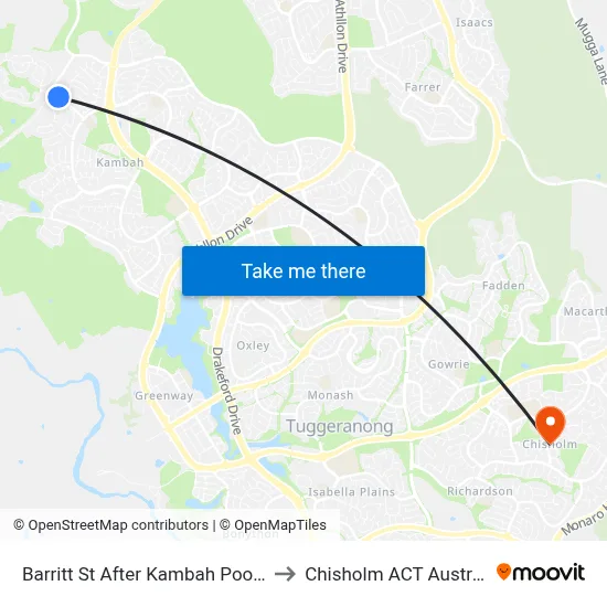 Barritt St After Kambah Pool Rd to Chisholm ACT Australia map