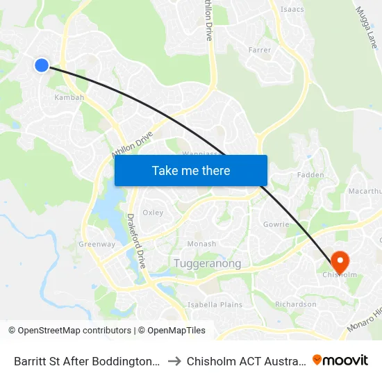 Barritt St After Boddington Cr to Chisholm ACT Australia map