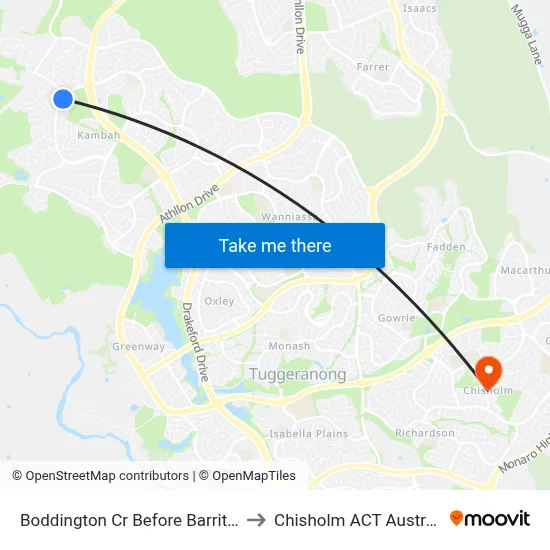 Boddington Cr Before Barritt St to Chisholm ACT Australia map