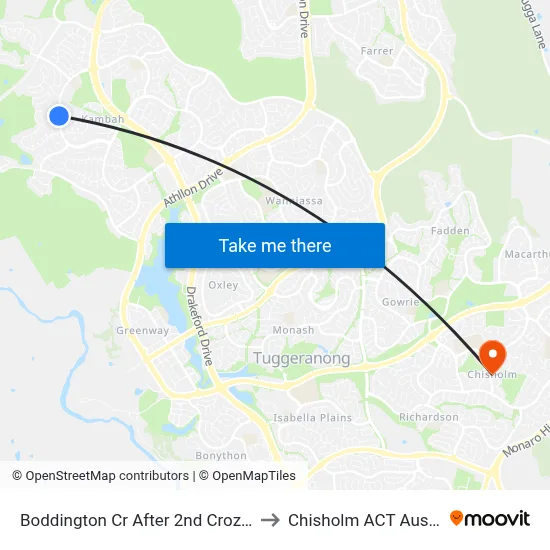 Boddington Cr After 2nd Crozier Cct to Chisholm ACT Australia map