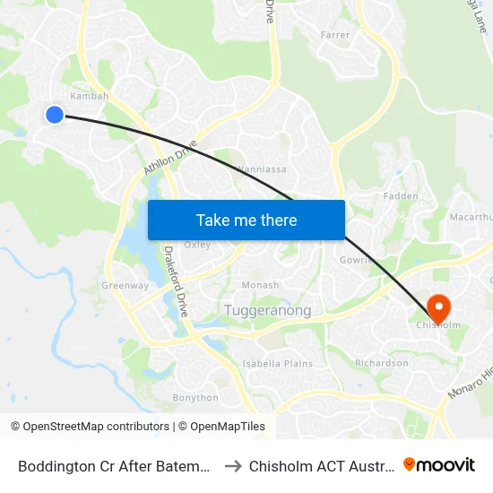 Boddington Cr After Bateman St to Chisholm ACT Australia map