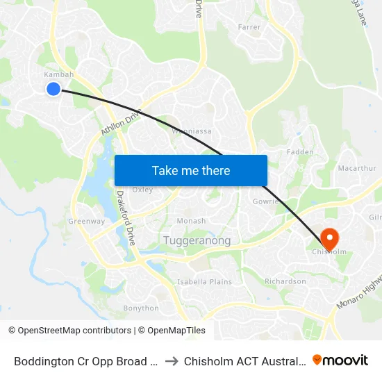 Boddington Cr Opp Broad Pl to Chisholm ACT Australia map