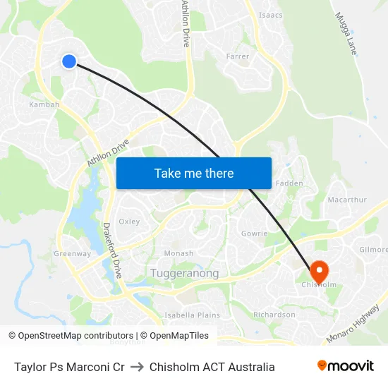 Taylor Ps Marconi Cr to Chisholm ACT Australia map