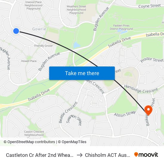 Castleton Cr After 2nd Wheatley St to Chisholm ACT Australia map