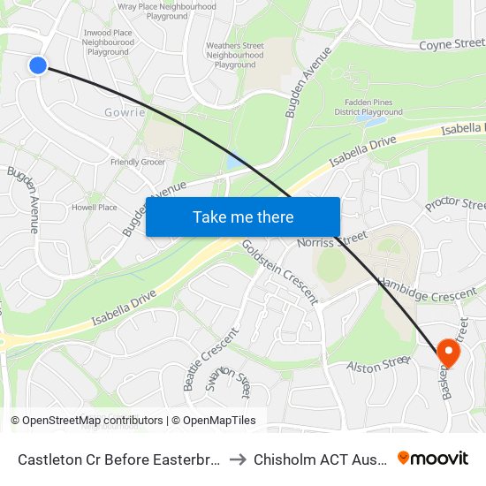 Castleton Cr Before Easterbrook Pl to Chisholm ACT Australia map