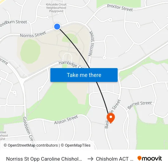 Norriss St Opp Caroline Chisholm Senior School to Chisholm ACT Australia map