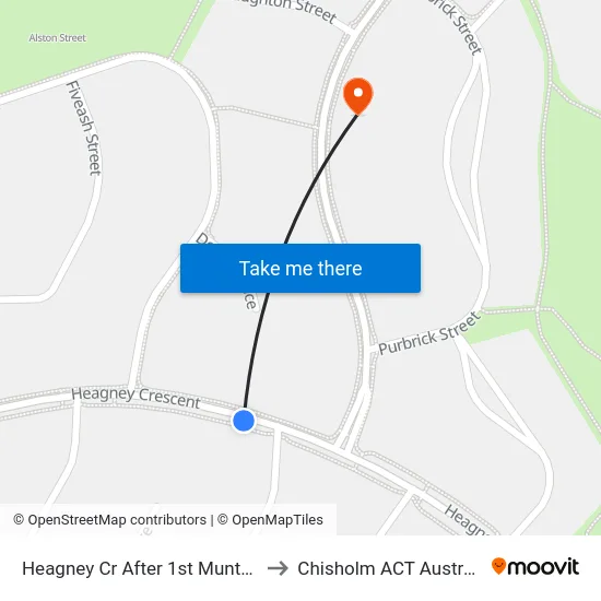 Heagney Cr After 1st Muntz St to Chisholm ACT Australia map