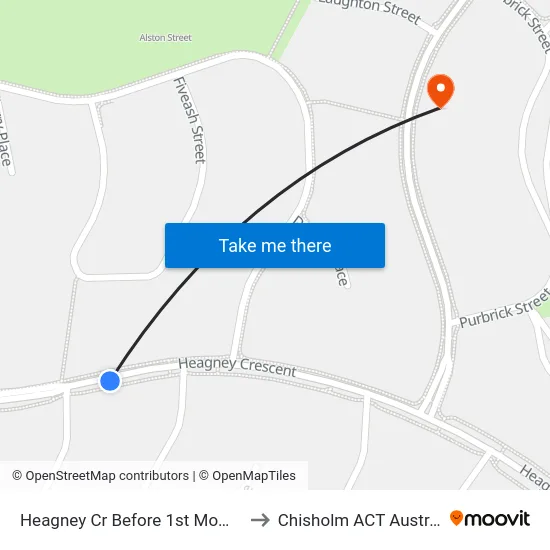 Heagney Cr Before 1st Moffin St to Chisholm ACT Australia map