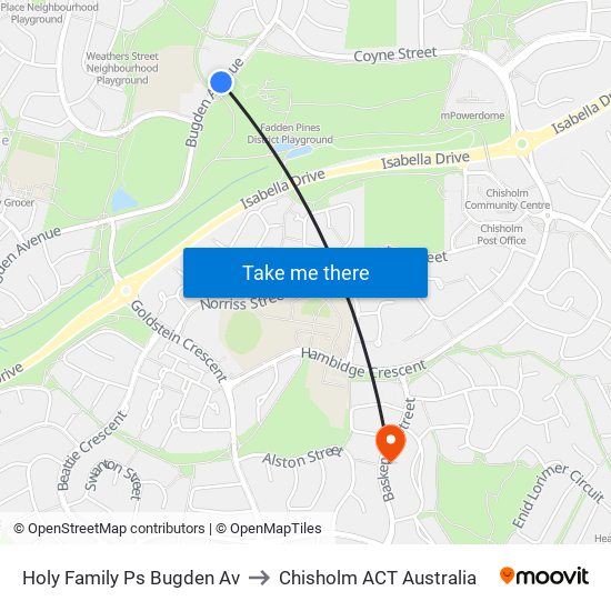 Holy Family Ps Bugden Av to Chisholm ACT Australia map