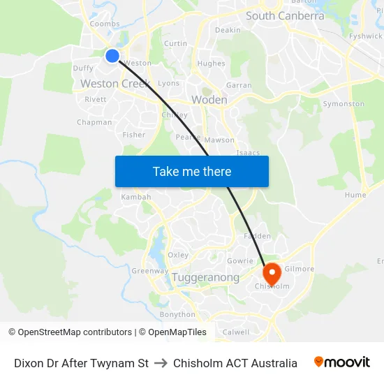 Dixon Dr After Twynam St to Chisholm ACT Australia map