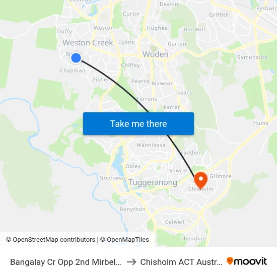 Bangalay Cr Opp 2nd Mirbelia Cr to Chisholm ACT Australia map