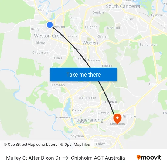 Mulley St After Dixon Dr to Chisholm ACT Australia map