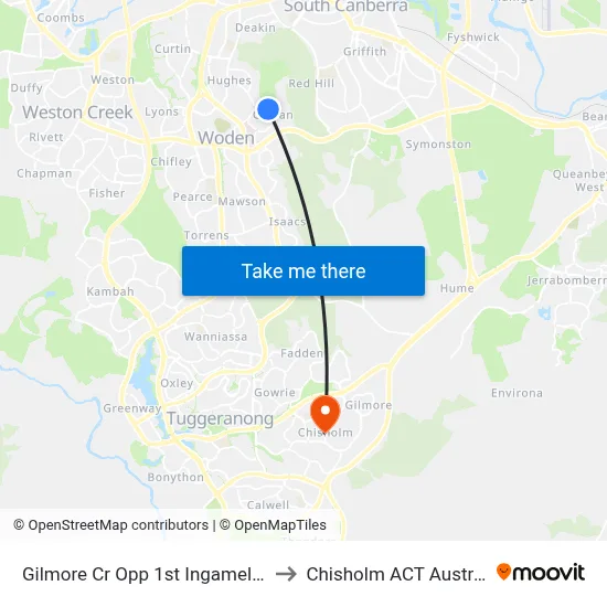 Gilmore Cr Opp 1st Ingamells St to Chisholm ACT Australia map
