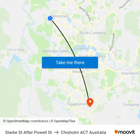 Starke St After Powell St to Chisholm ACT Australia map