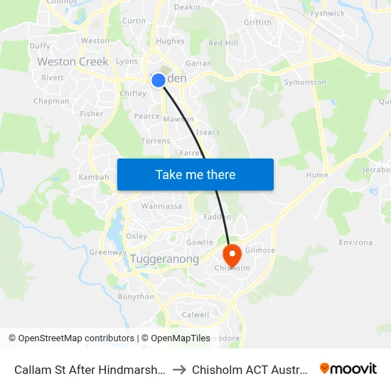Callam St After Hindmarsh Dr to Chisholm ACT Australia map