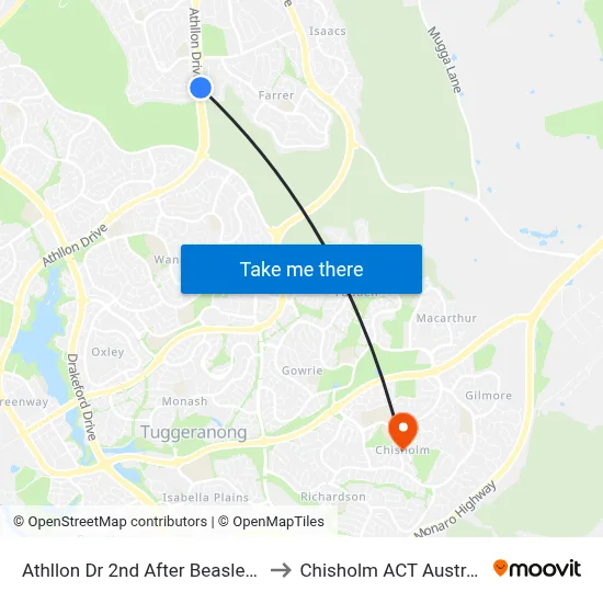 Athllon Dr 2nd After Beasley St to Chisholm ACT Australia map